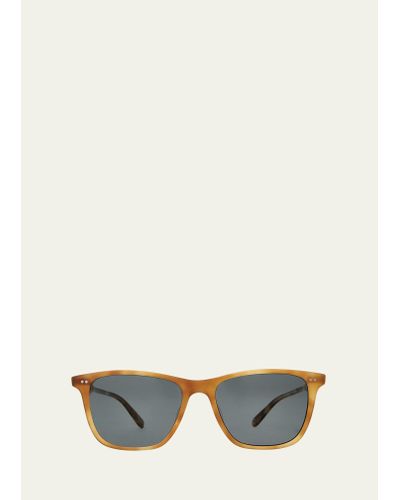 Garrett Leight Hayes Sun Polarized Square Sunglasses - Natural