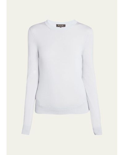 Loro Piana Long-sleeve Cashmere Sweater - White