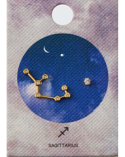 Tai Zodiac Constellation & Cubic Zirconia Stud Earrings - Multicolor