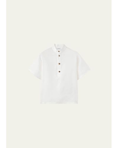 Loro Piana Hakusan Linen Short-sleeve Shirt - Natural