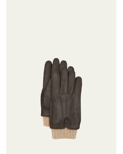 Loro Piana Guanto Leather Gloves - Gray