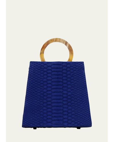 Adriana Castro Azza Python Top-handle Bag - Blue