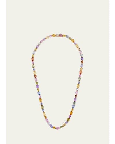 Bayco Yellow Gold Necklace With Multicolor Sapphires