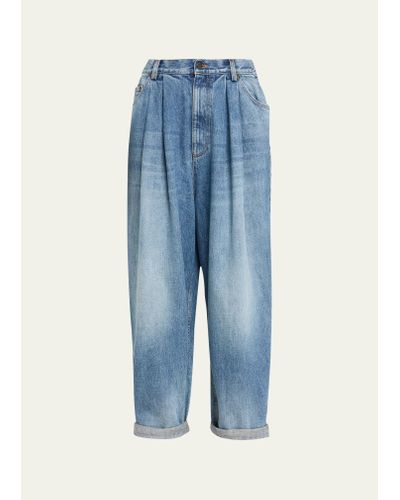 Marc Jacobs Oversized Front Pleated Jeans - Blue