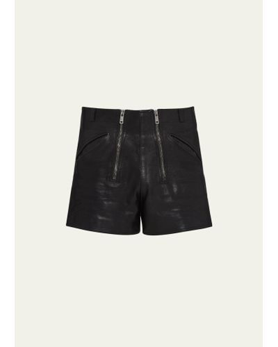 Prada Leather Double-zip Shorts - Multicolor