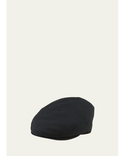 Bergdorf Goodman Solid Cashmere Driver Hat - Black