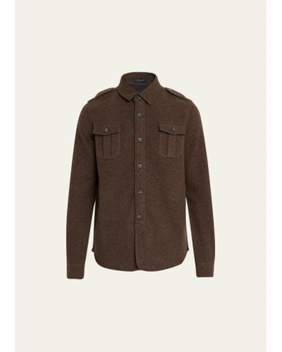 Sease Felpa Wool Shirt Jacket - Brown