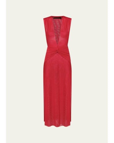 ViX Solid Cindy Maxi Dress Coverup - Red