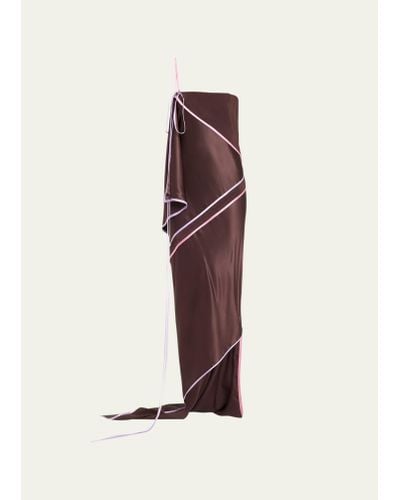 Christopher John Rogers One-shoulder Silk Napkin Gown - Multicolor