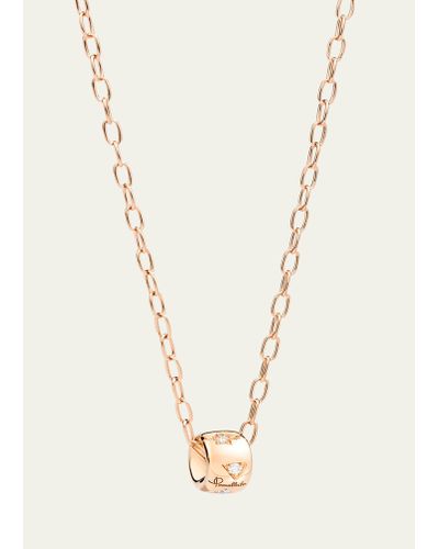 Pomellato Iconica 18k Rose Gold Diamond Pendant Necklace - Natural