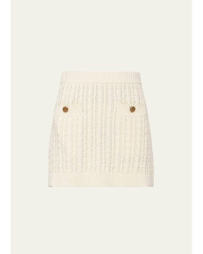Prada Cable-knit Mini Skirt - Natural
