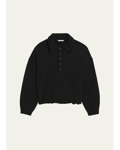 Helmut Lang Distressed Polo Shirt - Black