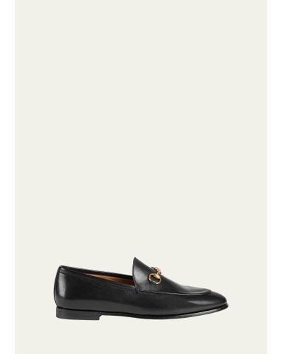 Gucci Jordaan Leather Bit Loafers - Black
