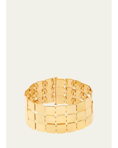 Ileana Makri 18k Yellow Gold Large Tile Triplet Bracelet - Metallic