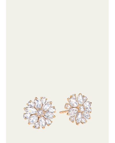 64 Facets 18k Rose Gold Diamond Explosion Stud Earrings - Natural