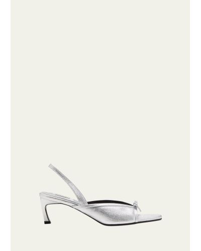 Reike Nen Nabi Metallic Bow Slingback Sandals - White