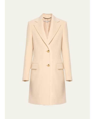 Stella McCartney Iconic Structured Wool Overcoat - Natural