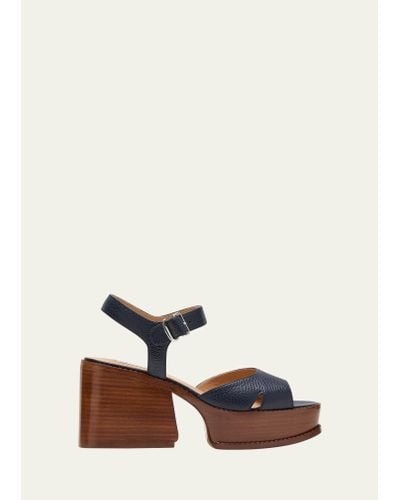 Gabriela Hearst Zuri Leather Ankle-strap Platform Sandals - White