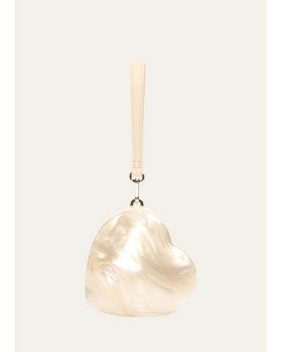 Simone Rocha Heart Micro Pearly Top-handle Bag - Natural