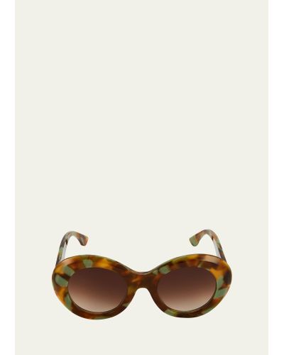 Thierry Lasry Pulpy Acetate Round Sunglasses - Natural