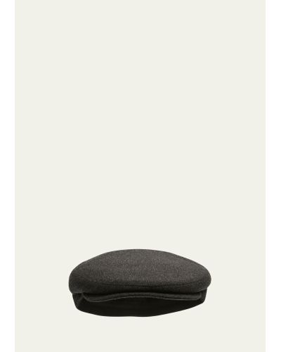 Bergdorf Goodman Solid Cashmere Driver Hat - White