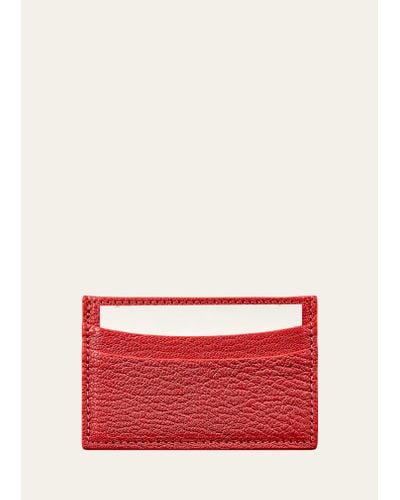 Bergdorf Goodman Leather Slim Card Case - Red