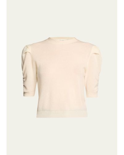 FRAME Ruched Cashmere Sweater - Natural