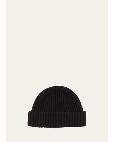 Bergdorf Goodman Rib-knit Cashmere Beanie Hat - Black