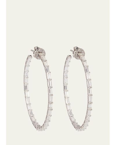 Nam Cho 18k White Gold Hoop Earring With Diamonds - Natural