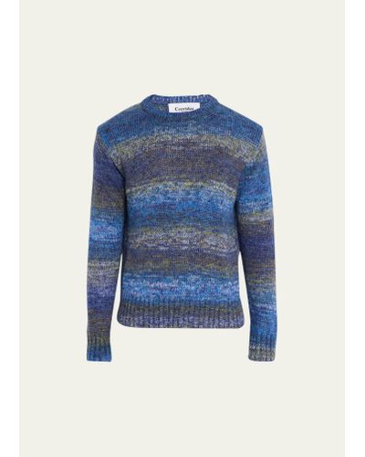Corridor NYC Mohair Ombre Stripe Sweater - Blue