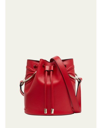 Christian Louboutin By My Side Bucket Bag In Leather With Cl Logo - Red