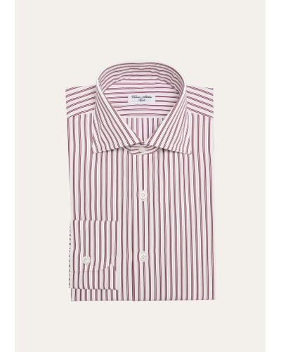 Cesare Attolini Cotton Stripe Dress Shirt - Pink