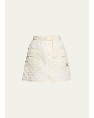 Moncler Quilted Cargo Mini Skirt - Natural