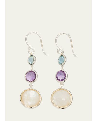 Ippolita Lollitini 3-stone Drop Earrings In Sterling Silver - Natural