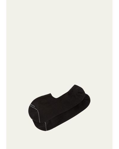 Marcoliani Invisible Touch Solid No-show Socks - Black