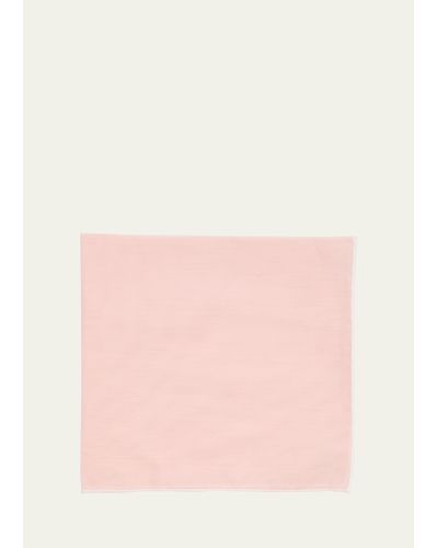 Simonnot Godard Mineral Cotton Pocket Square - Pink