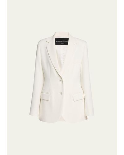 Brandon Maxwell Single-breasted Blazer Jacket With Slightly Boxy Fit - Natural
