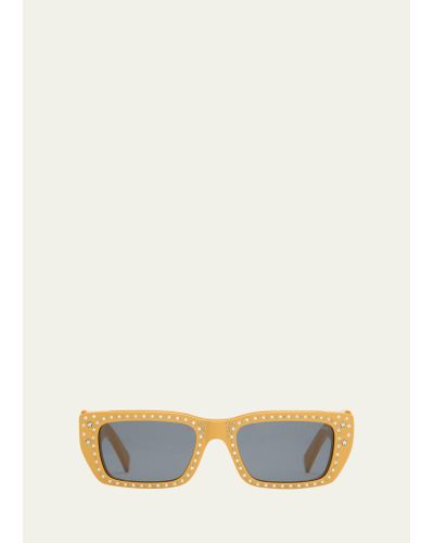Moncler X Palm Angels Crystal Acetate & Plastic Rectangle Sunglasses - Multicolor