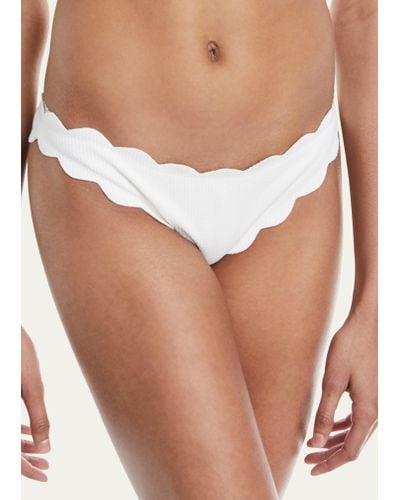 Marysia Swim Antibes Scalloped Swim Bikini Bottom - White