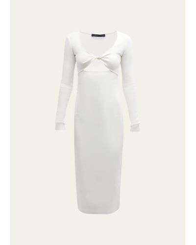 Zeynep Arcay Twist-front Knit Midi Dress - White