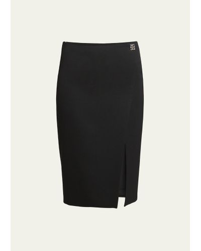 Givenchy Wool Pencil Skirt With 4g Buckle Detail - Black