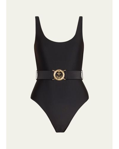 L'Agence Mila Solid Scoop-neck One-piece Swimsuit - Black