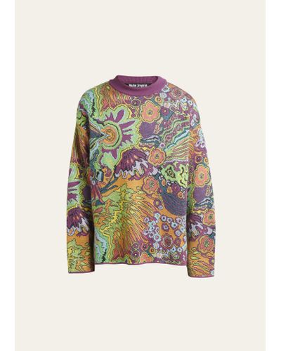 Palm Angels Kaleidoscope Floral Jacquard Sweater - Multicolor