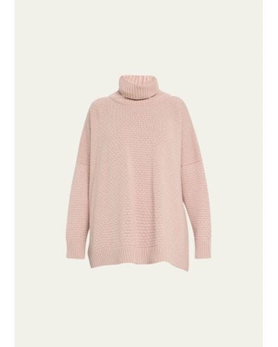 Eskandar Roll-neck Sweater (mid Plus Length) - Pink