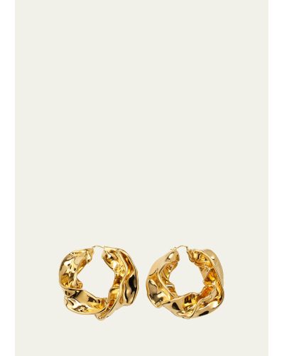Oscar de la Renta Large Hand-casted Starfruit Hoop Earrings - Natural