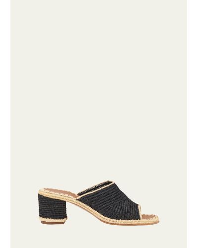 Carrie Forbes Rama Woven Raffia Slide Sandals - Multicolor