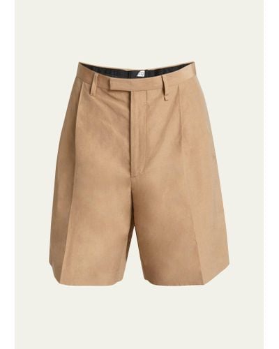 Givenchy Silk Linen Pleated Shorts - Natural