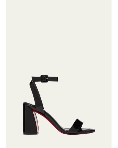 Christian Louboutin Miss Sabina Red Sole Ankle-strap Sandals - White