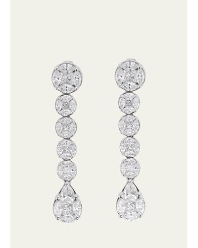 Nam Cho 18k White Gold Diamond Stud And Drop Earrings - Natural