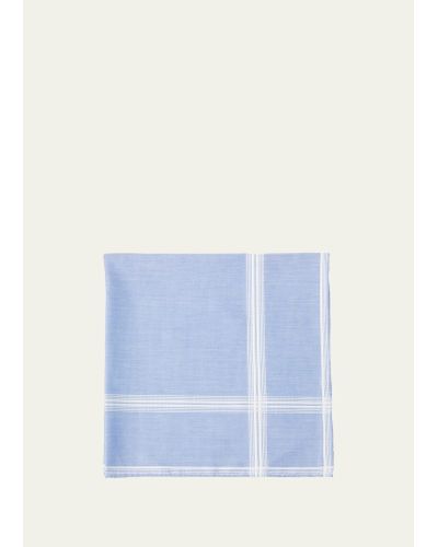 Simonnot Godard Micro-stripe Hankerchief - Blue